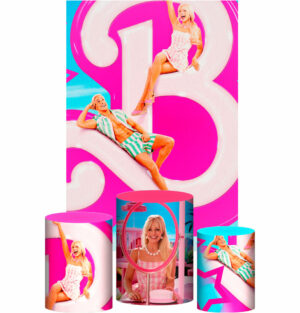 Kit Casado Barbie Trio Capa Cilindro Retangular Tecido