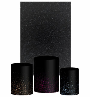 Kit Casado Glitter Trio Capa Cilindro Retangular Tecido
