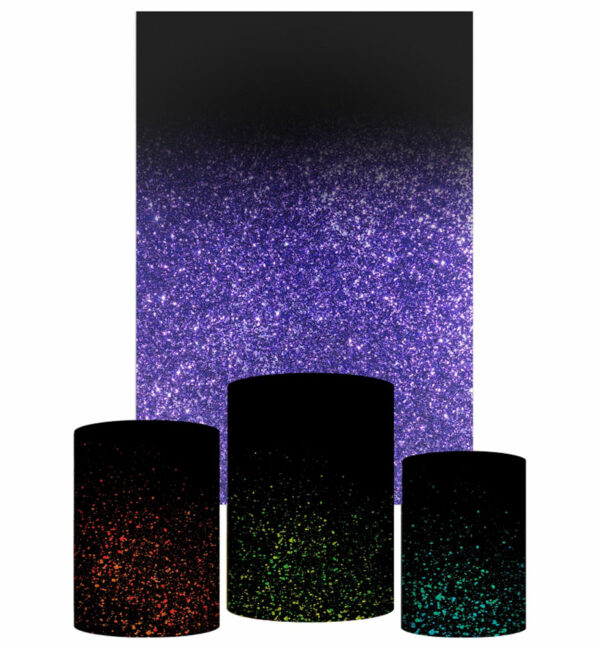 Kit Casado Glitter Trio Capa Cilindro Retangular Tecido