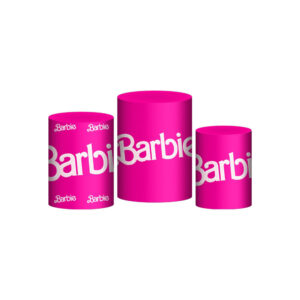 Trio Capa Cilindro Barbie 3D Em Tecido Com Elástico