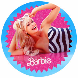 Painel Redondo 3D Barbie Tecido Sublimado