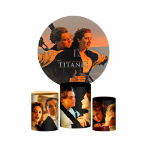 Trio Capa Cilindro + Painel Redondo 3D Titanic 1,50m Veste Fácil