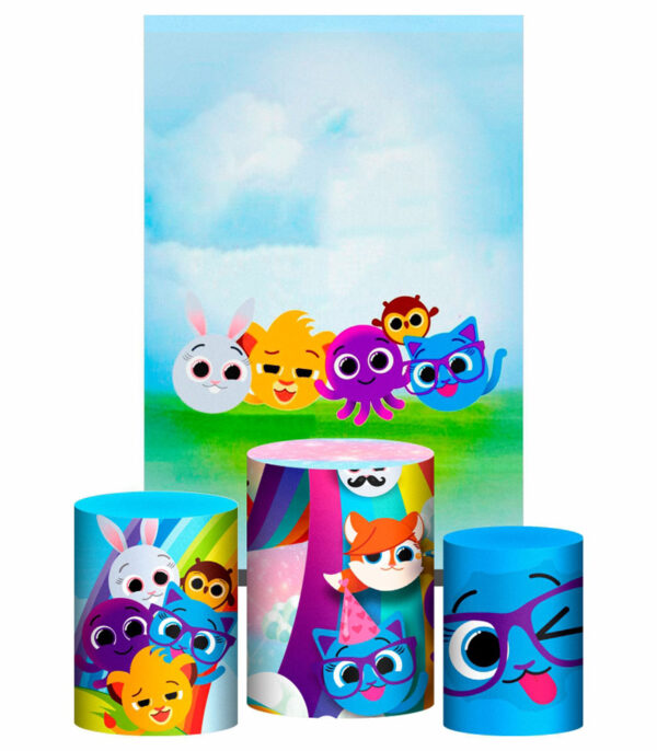 Kit Casado Bololofofo  Trio Capa Cilindro Retangular Tecido