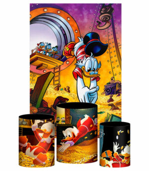 Kit Casado Tio Patinhas Trio Capa Cilindro Retangular Tecido