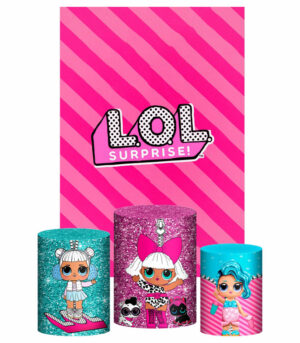 Kit Casado Boneca LoL Trio Capa Cilindro Retangular Tecido