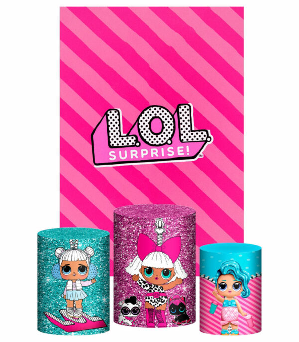 Kit Casado Boneca LoL Trio Capa Cilindro Retangular Tecido