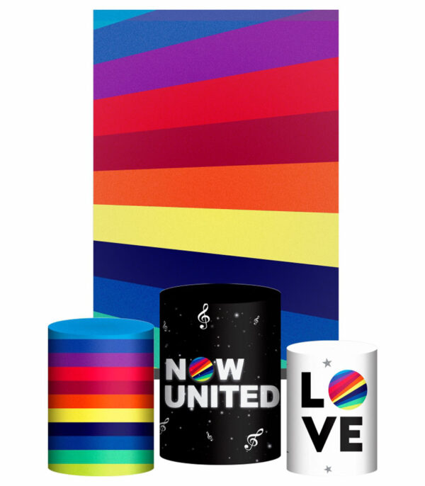 Kit Casado Now United Trio Capa Cilindro Retangular Tecido