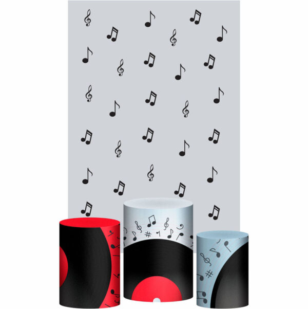 Kit Casado Retro Trio Capa Cilindro Retangular Tecido