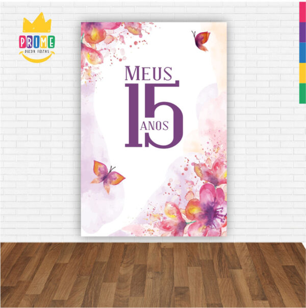 Painel de Festa Retangular 3D Meus 15 Anos Casadinho 1,50m x 2,20 - Image 2