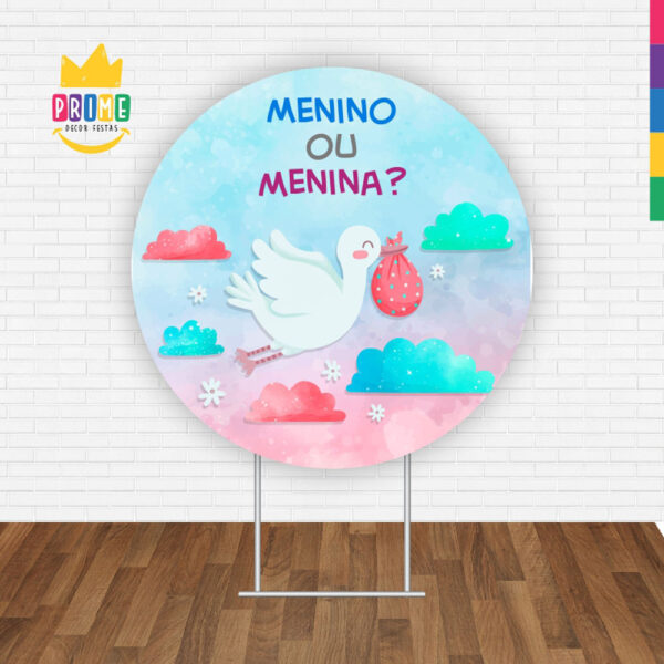 Painel Redondo 3D Chá Revelação Tecido Sublimado - Image 2