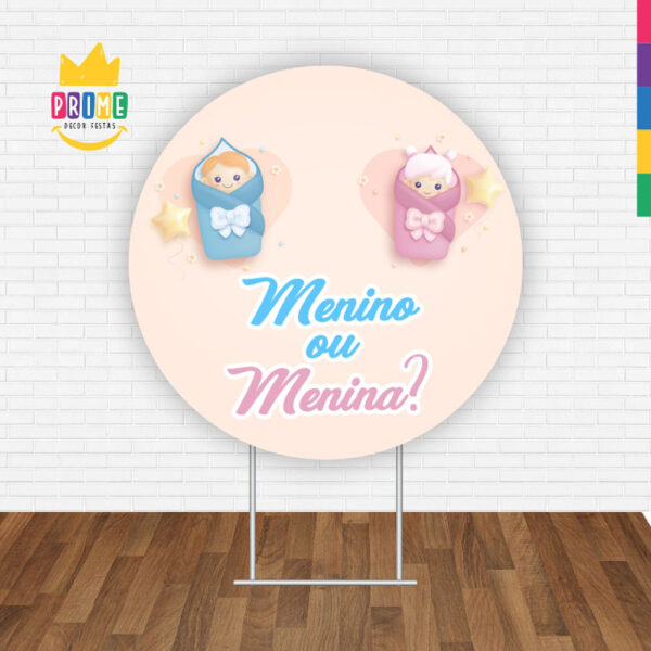 Painel Redondo 3D Chá Revelação Tecido Sublimado - Image 2