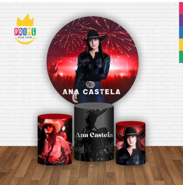Trio Capa Cilindro + Painel Redondo 3D Ana Castela 1,50m Veste Fácil - Image 2
