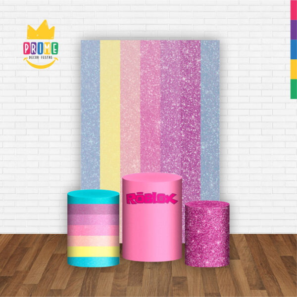 Kit Casado Roblox Menina Trio Capa Cilindro Retangular Tecido - Image 2