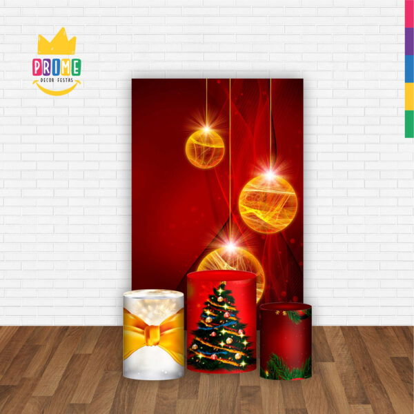 Kit Casado Natal Trio Capa Cilindro Retangular Tecido - Image 2