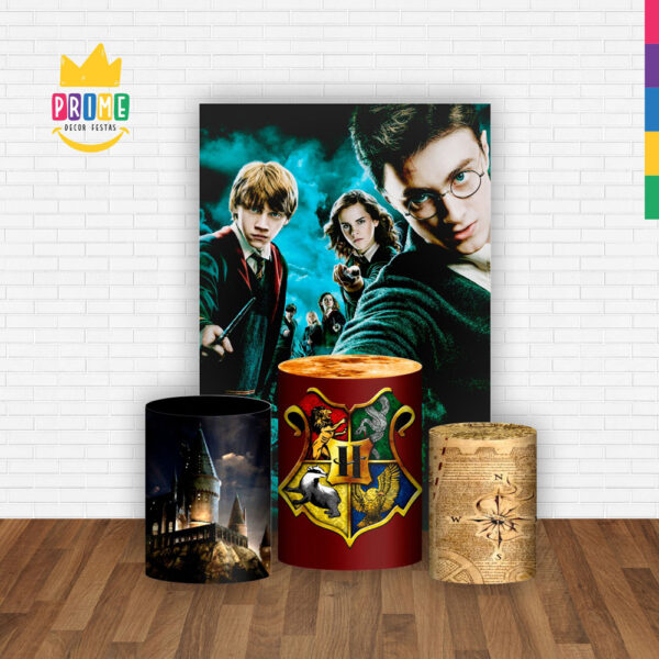 Kit Casado Harry Potter Trio Capa Cilindro Retangular Tecido - Image 2