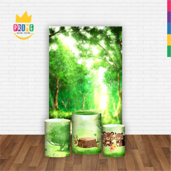 Kit Casado Bosque Encantado Trio Capa Cilindro Retangular Tecido - Image 2