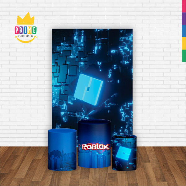 Kit Casado Roblox Menino Trio Capa Cilindro Retangular Tecido - Image 2