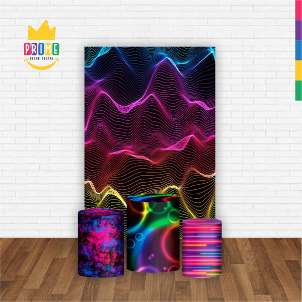 Kit Casado Asas de Neon Trio Capa Cilindro Retangular Tecido - Image 2