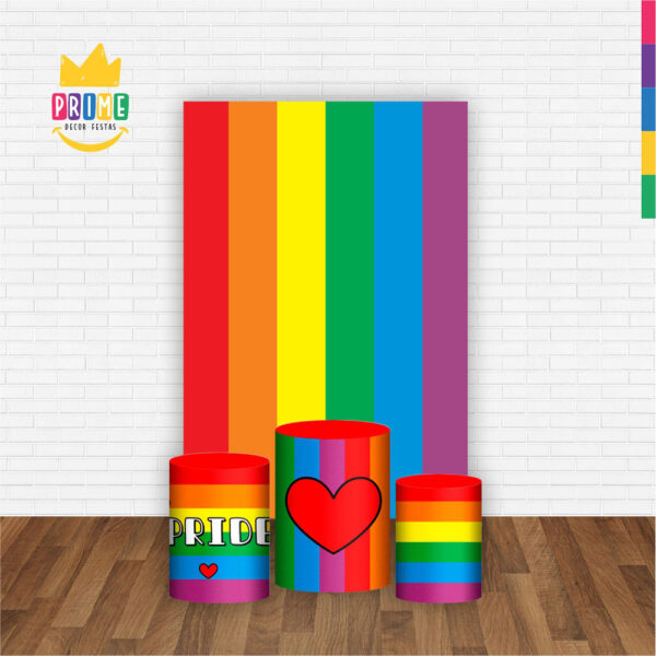 Kit Casado Lgbt Trio Capa Cilindro Retangular Tecido - Image 2
