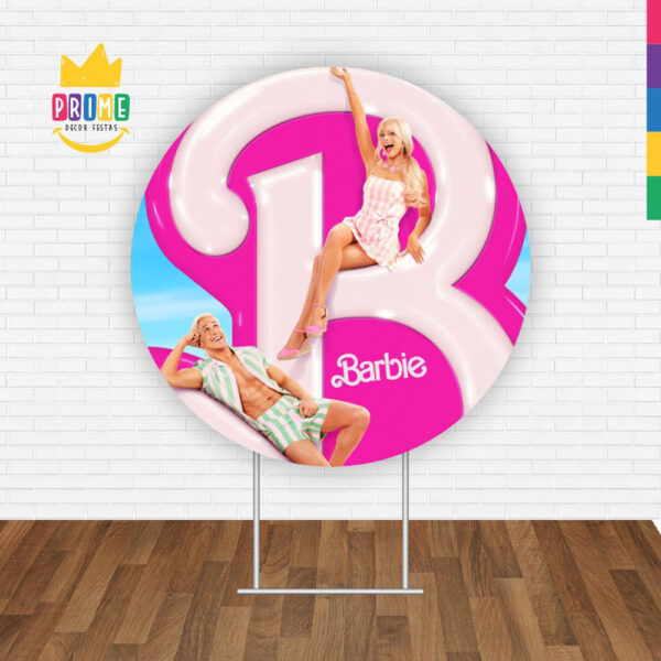 Painel Redondo 3D Barbie Tecido Sublimado - Image 2