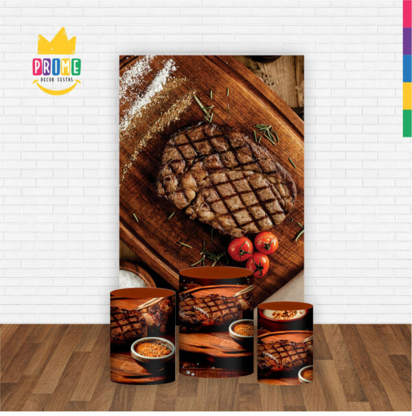 Kit Casado Churrasco Trio  Capa Cilindro Retangular Tecido - Image 2