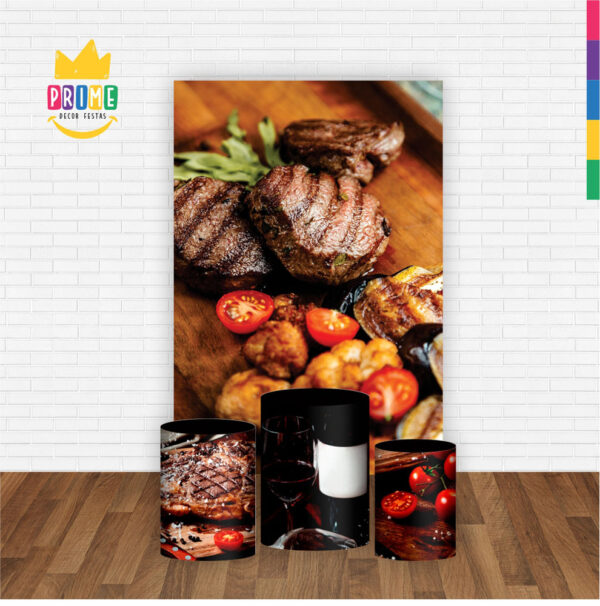 Kit Casado Churrasco Trio Capa Cilindro Retangular Tecido - Image 2