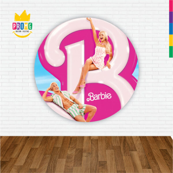 Painel Redondo 3D Barbie Abre Fácil Tecido - Image 2