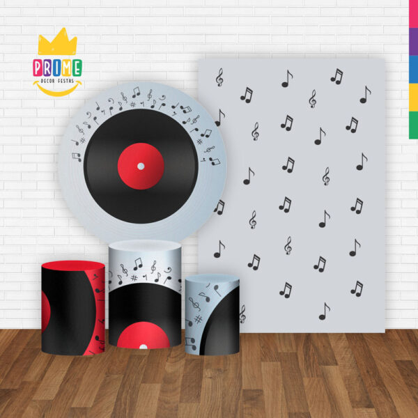 Kit Casado Retro Painel Redondo Trio Capas Cilindro Retangular Vertical Em Tecido - Image 2