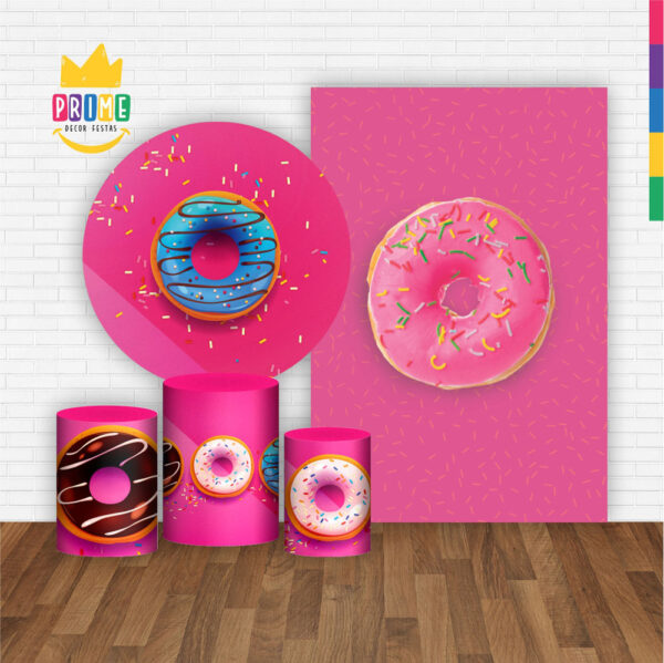 Kit Casado Doces Painel Redondo Trio Capas Cilindro Retangular Vertical Em Tecido - Image 2