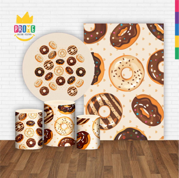 Kit Casado Doces Painel Redondo Trio Capas Cilindro Retangular Vertical Em Tecido - Image 2