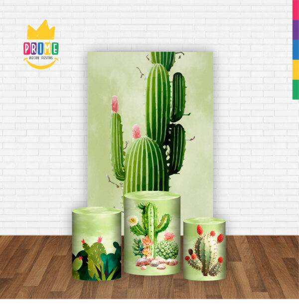 Kit Casado Cactos Trio Capa Cilindro Retangular Tecido - Image 2
