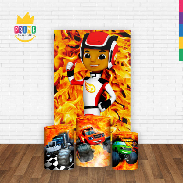 Kit Casado Blazer Monster Machine Trio Capa Cilindro Retangular Tecido - Image 2