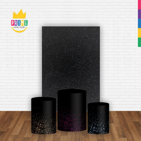 Kit Casado Glitter Trio Capa Cilindro Retangular Tecido - Image 2