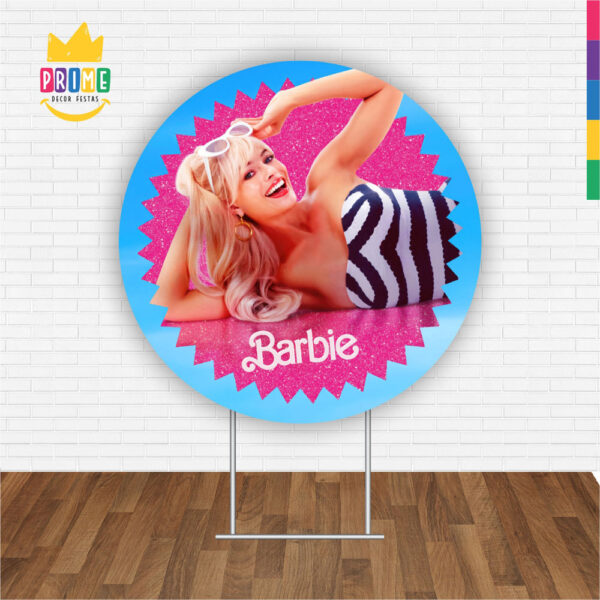 Painel Redondo 3D Barbie Tecido Sublimado - Image 2