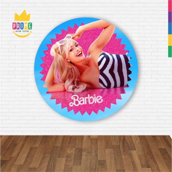 Painel Redondo 3D Barbie Abre Fácil Tecido - Image 2
