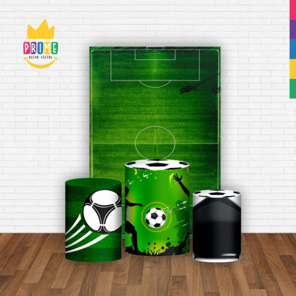 Kit Casado Futebol Trio Capa Cilindro Retangular Tecido - Image 2