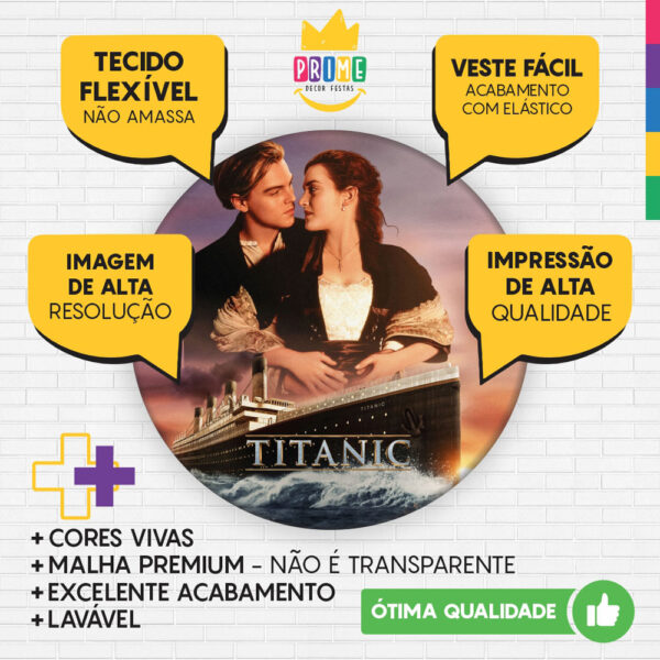 Painel Redondo 3D Titanic Tecido Sublimado - Image 3