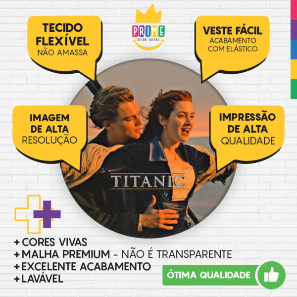Painel Redondo 3D Titanic Tecido Sublimado - Image 3