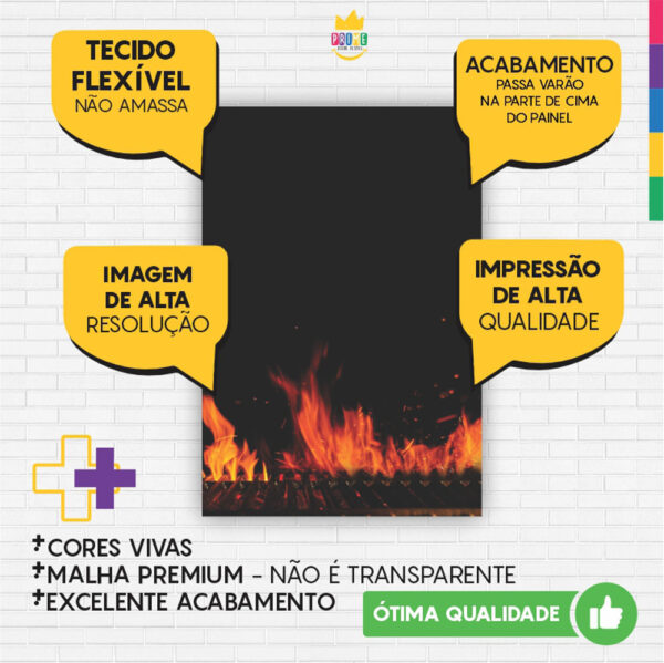 Kit Casado Churrasco Painel Redondo Trio Capas Cilindro Retangular Vertical Em Tecido - Image 6