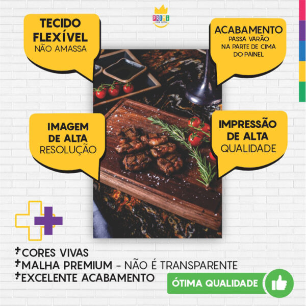 Kit Casado Churrasco Painel Redondo Trio Capas Cilindro Retangular Vertical Em Tecido - Image 6