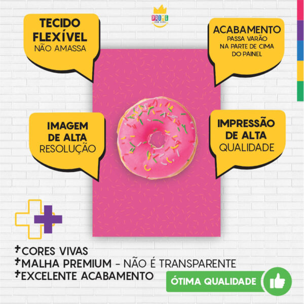 Kit Casado Doces Painel Redondo Trio Capas Cilindro Retangular Vertical Em Tecido - Image 6