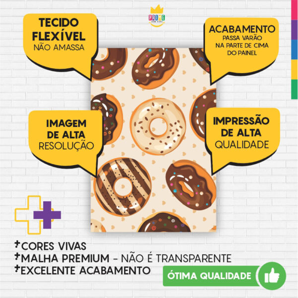 Kit Casado Doces Painel Redondo Trio Capas Cilindro Retangular Vertical Em Tecido - Image 5