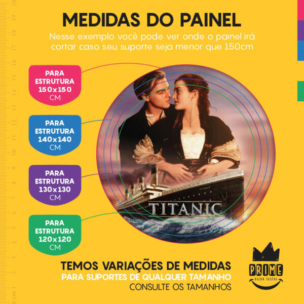 Painel Redondo 3D Titanic Tecido Sublimado - Image 4