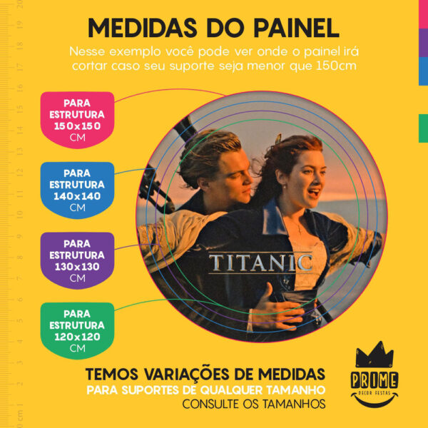 Painel Redondo 3D Titanic Tecido Sublimado - Image 4