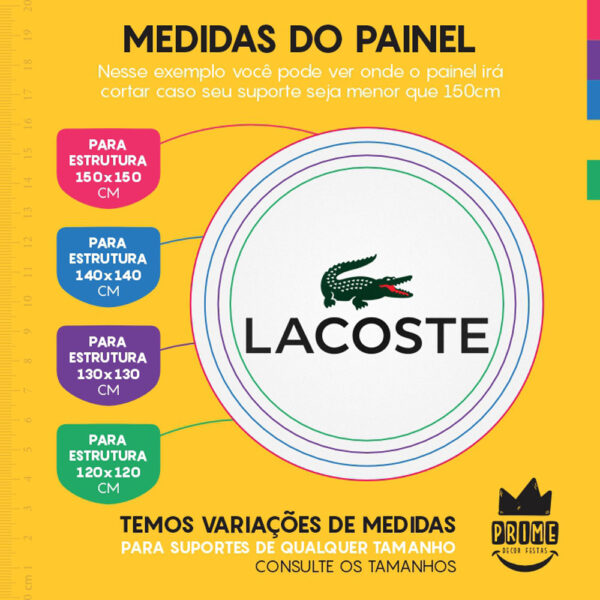 Painel Redondo 3D Lacoste Tecido Sublimado - Image 4