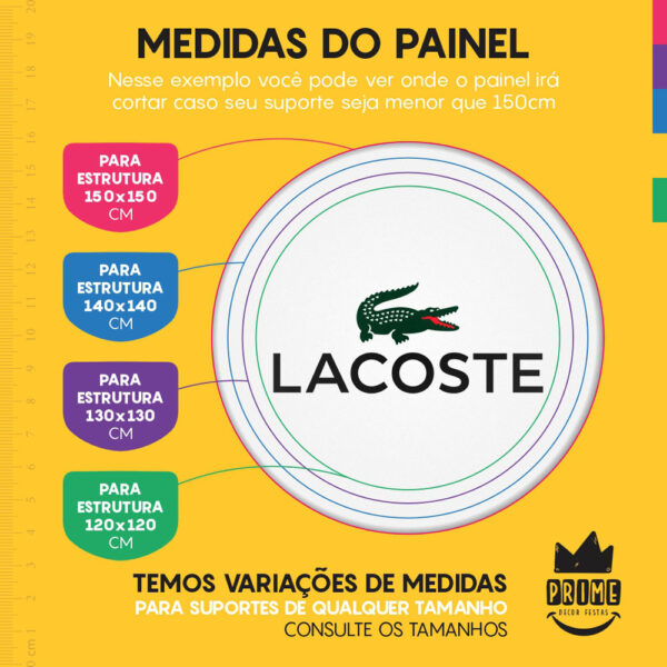 Trio Capa Cilindro + Painel Redondo 3D Lacoste 1,50m Veste Fácil - Image 4