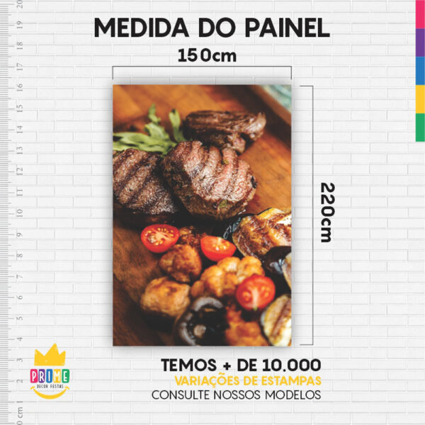 Kit Casado Churrasco Painel Redondo Trio Capas Cilindro Retangular Vertical Em Tecido - Image 6