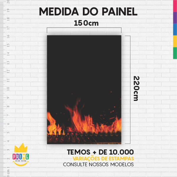 Kit Casado Churrasco Painel Redondo Trio Capas Cilindro Retangular Vertical Em Tecido - Image 5