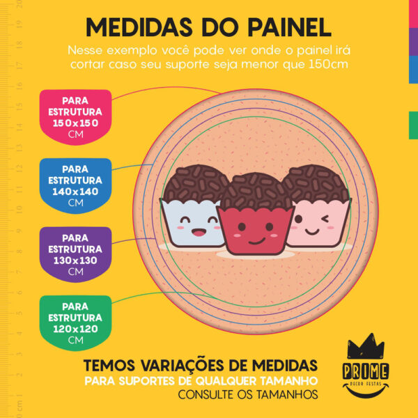 Kit Casado Doces Painel Redondo Trio Capas Cilindro Retangular Vertical Em Tecido - Image 4