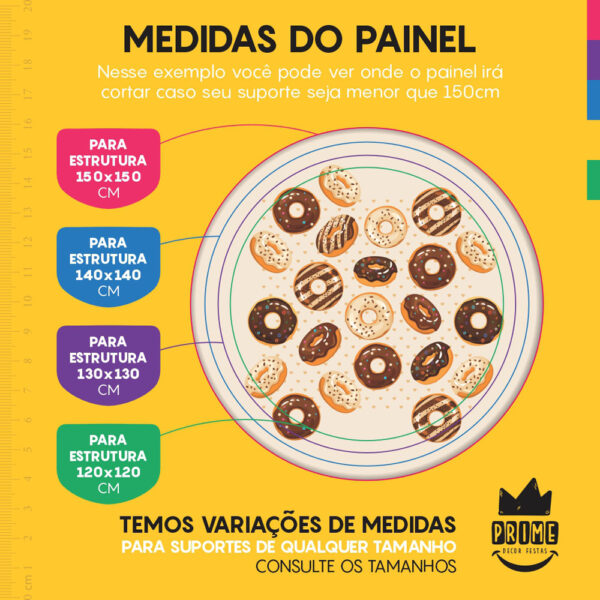 Kit Casado Doces Painel Redondo Trio Capas Cilindro Retangular Vertical Em Tecido - Image 4